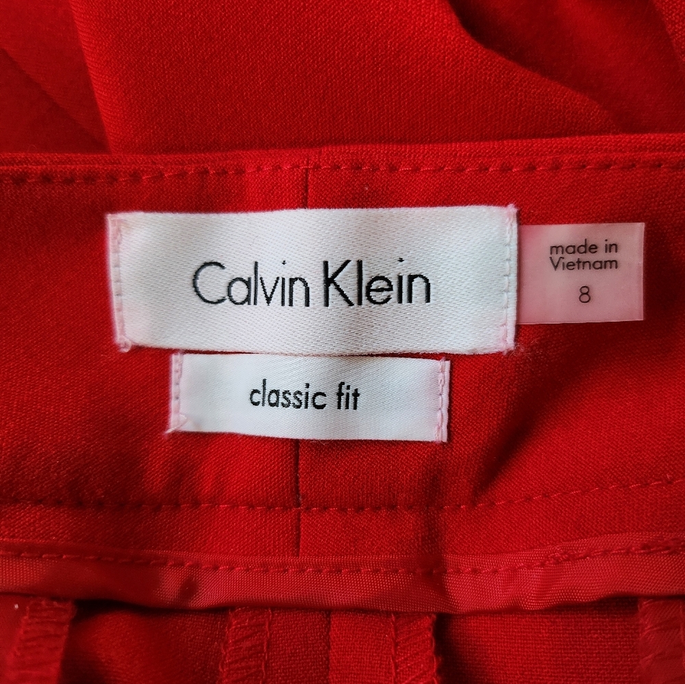 Calvin Klein Red Women's Pants Size 8 - Picture 5 of 6